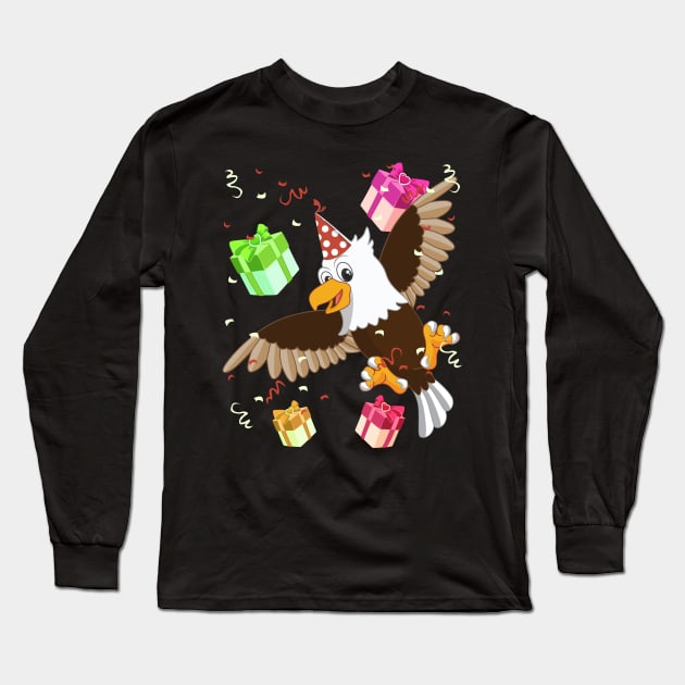 American Bald Eagle Birthday Gift Idea Long Sleeve T-Shirt by TheBeardComic